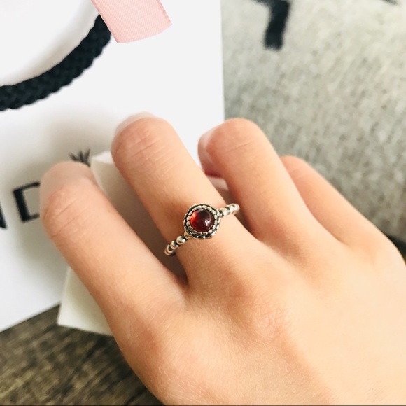 🔴PANDORA July Carnelian Ring Size 6 - Picture 4 of 4